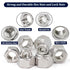 ZQZ 345 Pack 4#40 6#32 8#32 10#24 10#32 12#24 1/4-20 5/16-18 3/8-16 7/16-14 1/2-13, 304 Set SAE Hex Nut & Lock Nuts