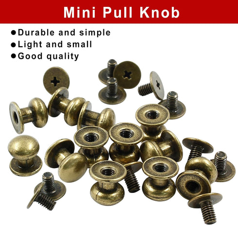 12pcs Mini Drawer Pulls, 0.31" x 0.39" Round Cabinet Knobs, Antique Bronze Handles for Dresser Closet Jewelry Box