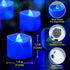 12 Pack Blue Tea Light Candles, Battery Operated Flameless Flickering Votive Tealights for Halloween Wedding Decor