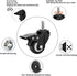 2" Stem Caster Wheels with Safety Dual Locking, 600Lbs Heavy Duty, No Noise Swivel Casters, Set of 4