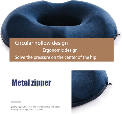 KEGUOF Tailbone Round Orthopaedic Seat Cushion,Memory Foam Thicken Back Pain Relief and Sciatica and Pain High