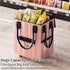 Chpbolly Rolling Shopping Tote Bag with Wheels Collapsible Hand-Pulled Trolley Reusable Grocery Bag Foldable Portable