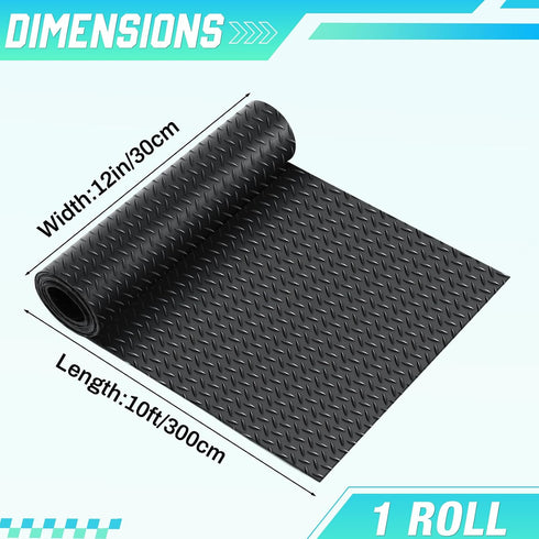 12 10 Breling in x ft Rubber Diamond Plate Rolls Mats, Heavy Duty Flooring Rug for Trailers Garage, PVC Water/Stain