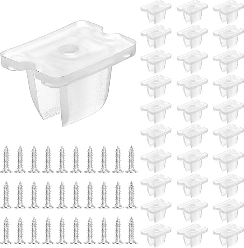 Nogeqi 30PCS LED Strip Light Clips with Screws, Waterproof LED Strip Mounting Clips