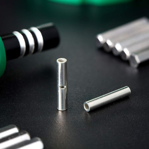 150 Pieces Non Insulated Butt Connectors, 22-16 Gauge Electrical Wire Seamless Uninsulated Crimp Ferrule Terminals