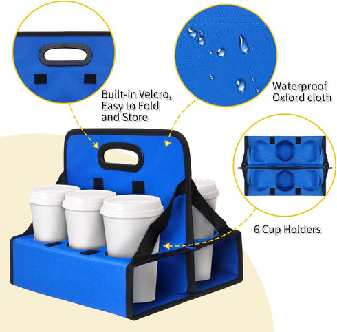 6 Drink Carrier with Handle, Cup Portable Drink Carrier, Drink Carrier, Portable Drink Carrier, Reusable Drink Carrier