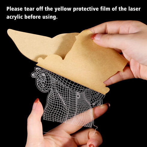 3D Star Wars Night LightBaby Yoda LED Lamp with Remote Control and Smart Touch, LED Desk Lamp Yoda Star Wars Lamp
