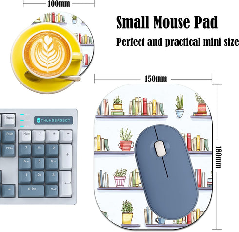 MUOHEGNT 6 7 Inch,Mini Small Mouse Pad x Mouse Pad with Non-Slip Rubber Base,Waterproof Compact Mouse Mat for Laptop