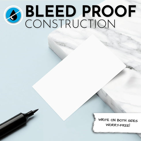 Home Advantage 50 Pack Blank Index Cards, 3x5 Heavy Duty Cardstock Note Cards - Bleed Proof