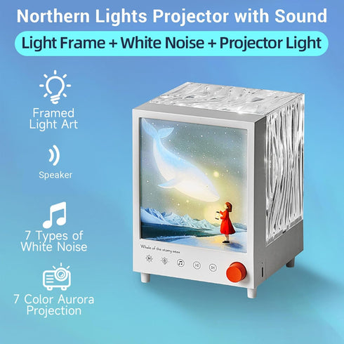 Luocute 3 1 Lights Projector in Speaker White Noise Machine Night Light for Bedroom with Sound Projector