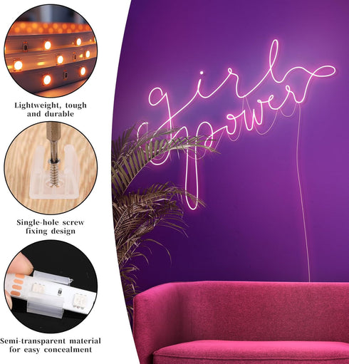 Qulkws 50 0.39 inch-0.47inch (10mm-12mm) Pcs Waterproof LED Strip Mounting Clips Holder LED Strip Light Clips