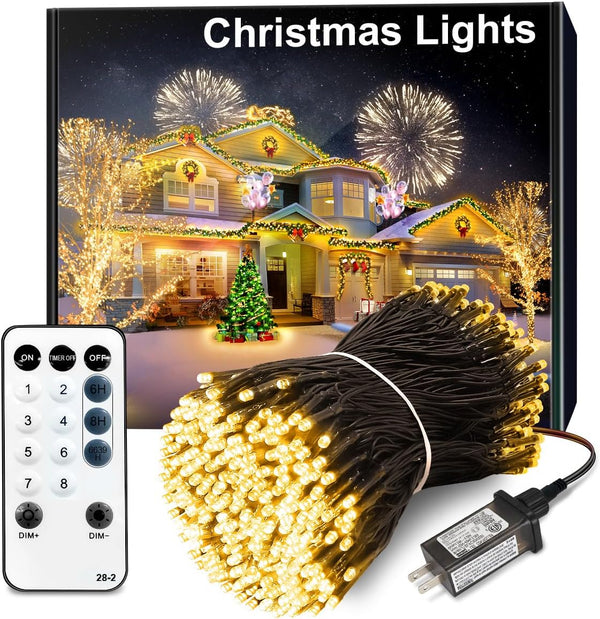 Acan 300 LED String Lights Outdoor, 115FT Christmas Tree Lights Warm White