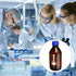 PATIKIL 1000mL Reagent Media Bottle, 1Pcs Round Graduated Glass Storage Bottle Amber with Blue Screw Cap