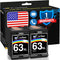 Cartlee 2 Black Remanufactured 63XL 63 XL High Yield Ink Cartridges for HP Envy 4512, 4520, DeskJet 3632, 2130, 1110,