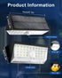 4-in-1 150 4 IP67 Solar Motion Lights Outdoor - Wide Angle, Modes, White & Warm Light, Waterproof, Fence, Wall, Step