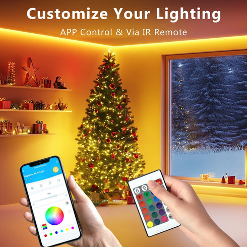 132ft (2 65.6ft), 24V DAYBETTER LED Lights for Bedroom Rolls of Music Sync Color Changing Strip Lights with Remote