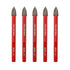 FOCSTOL 5pcs Masonry Concrete Drill Bit Set, 6mm Carbide Bits with Triangle Shank for Softer Materials