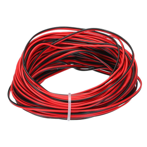 MECCANIXITY 26 Gauge 2 Core Parallel Silicone Wire, 50Ft/15M Long Red Black 26 AWG Flexible Extension Cord