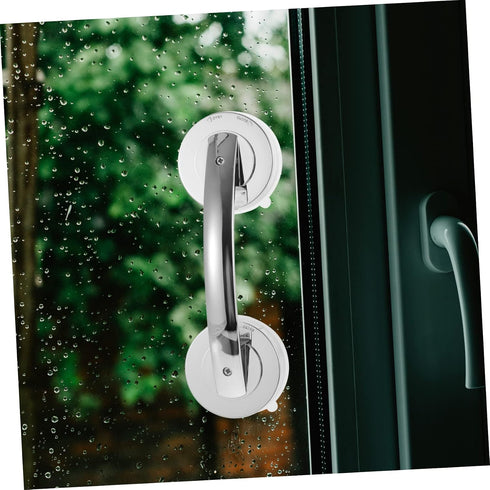 2pcs Lurrose Bathroom Fixtures Grab Bars for Shower Knobs Suction Grip Bars Door Handles for Seniors Elderly
