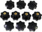 OCR 10Pcs M6 7 Star Knob - Knurled Thread Clamping Knob, Black Plastic Screw-On Star Knob Handle