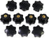 OCR 10Pcs M6 7 Star Knob - Knurled Thread Clamping Knob, Black Plastic Screw-On Star Knob Handle