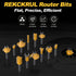 12 Set 1/4 Inch 90 Pieces Tungsten Carbide Router Bit Shank for Beginners Woodwork Tools, Including Dovetail, Chamfer