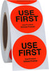 Hybsk Fluorescence USE First Stickers, Restaurant Food Service FIFO Label, 1.5 Inch, 500 Labels Per Roll, Fluorescence