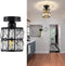 Ruibutrade Black Hallway Light Fixtures, Modern Semi Flush Mount Ceiling Light, 1-Light Crystal