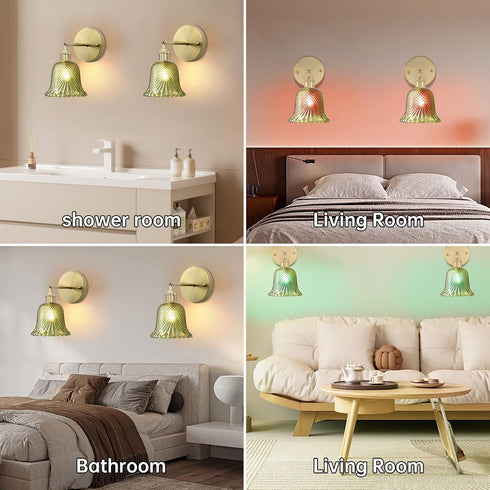 GEEZO Vintage Battery Operated Wall Sconce, with Rechargeable Battery Powered Wall Light with Remote Control