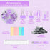 Purple Desk Accessories for Women, Cute Office Supplies Set - Stapler, Tape Dispenser, Scissors, Gift for Students