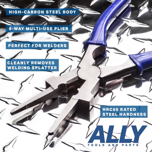 ALLY Tools Professional Multi-Functional 8" Anti-Rust MIG Welding Pliers, Reliable and Durable