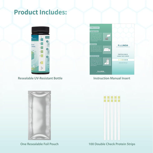 2X (100 Double-Check Protein Test Strip Kit - More Dependable Protein Test for Urine, Protein Urinalysis Home Urine