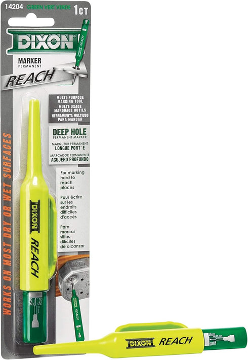 Dixon Industrial REACH Deep Hole Permanent Marker, Green, 1 Count