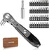 Right Angle Screwdriver, 42 PCS 1/4 Mini Ratchet Set, 90 Degree Offset Wrench with Hex/Torx/Slotted/Phillips Bits