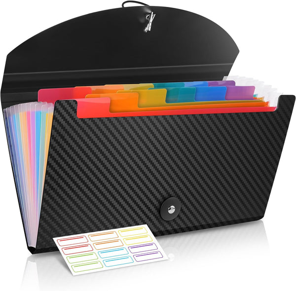 Cesil Small Accordion File Organizer, 13 Pockets Receipt Holder, Large Capacity for Cards, Tickets, Business Coupons