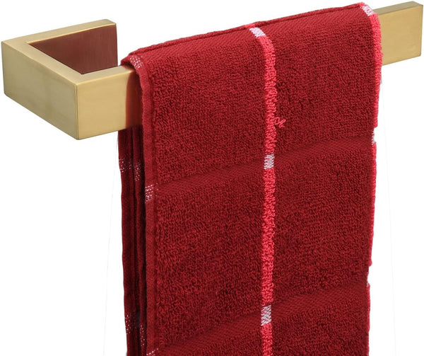 TocTen Hand Towel Holder, 9 Inch Heavy Duty Wall Mounted Towel Rack, Thicken SUS304 Stainless Steel Bathroom Hardware