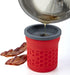 2 Prep Solutions Heat-Resistant Silicone Grease Strainer & Keeper - Cup Capacity, Red