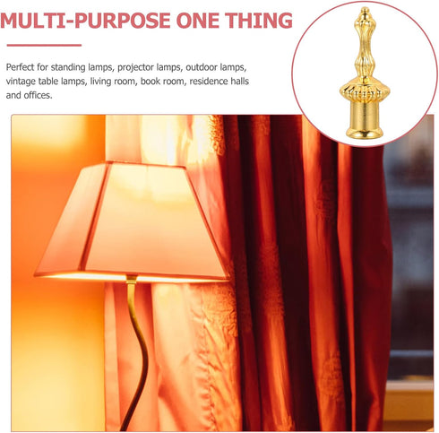 LIFKOME Set 4 1.96X0.78 Inches Lamp Finial Caps of - Solid Zinc Alloy Lamp Shade Holder Knobs for Table and Floor Lamps