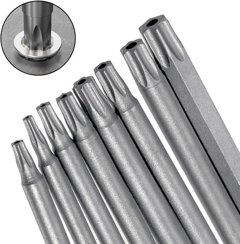 11PCS Torx Head Screwdriver Bit Set, 1/4 inch Hex Shank S2 Steel, Magnetic Security T6-T40