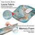 Keyboard Wrist Rest Ergonomic Mouse Pad Set, Memory Foam with Non-Slip Rubber Base for Home Office, Light Blue Marble