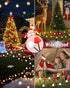 OZS 2PK 32LED 55FT 8 Red and White Christmas Decorations Mushroom Solar Lights, Christmas Lights Outdoor with Lighting