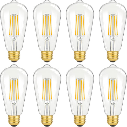 LED Light Bulbs 8W Edison Bulbs 100 Watt Equivalent, Vintage ST64 LED