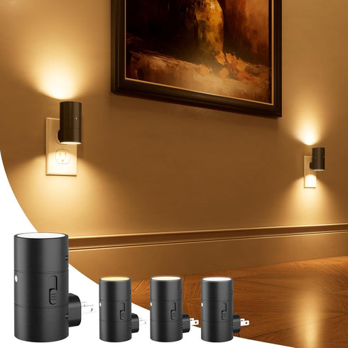 NIORSUN Night Lights Plug into Wall, Dimmable with 3 Color Modes &