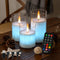 Rechargeable Ice Crystal Glass Flameless Candles, RGB Color Changing Realistic Flickering Flameless