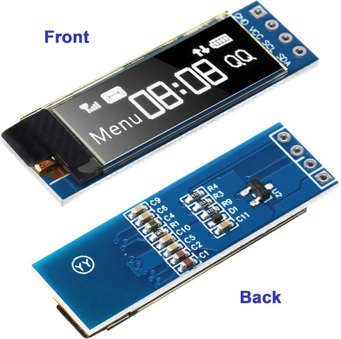 5 I2C 0.91 Inch I2C I2C 3.3V 5V(White Frienda Pieces Display Module OLED Display Module OLED Screen Driver DC