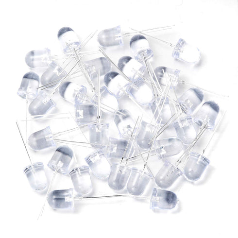 50 10mm 3V 20mA) Bulb Chanzon pcs White LED Diode Lights (Clear Round Transparent DC Bright Lighting Lamps Electronics