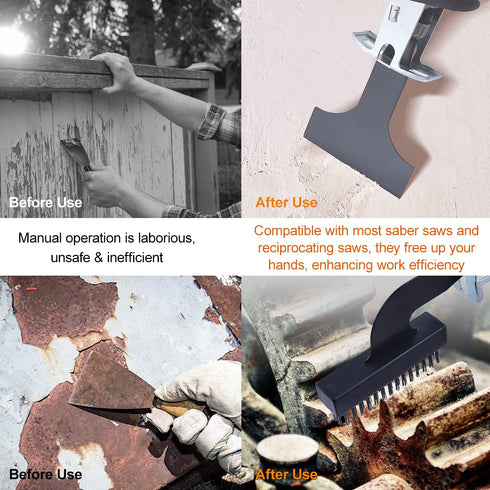 5PCS Reciprocating Saw Spatula Brush Set, Electric Brush Shovel for Removing Rust and Dirt