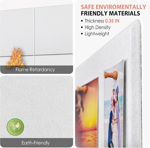 MaxGear Large Cork Board for Wall 36" x 24", White Bulletin Board with Felt Tiles