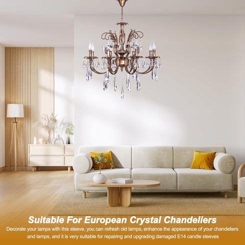 3.94 9 E14 Bulb PATIKIL Tall Candle Covers Sleeves, Pcs Metal Chandelier Socket Sleeves with Dripping Candelabra Base