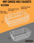 4 Pack Set, 4 INCLY Pegboard Baskets Bins Size Square Style Metal White Wire Basket for Any Peg Board Organizing Tools